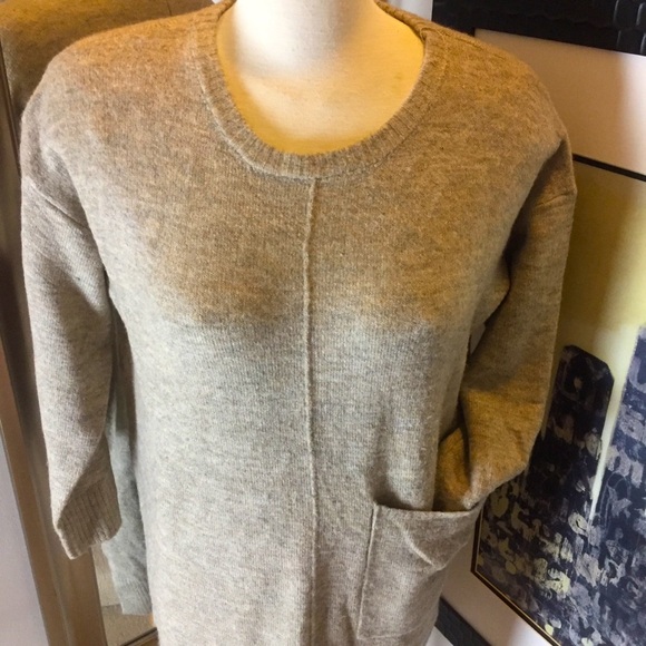 Boxy Dreamers tan knit sheath sweater dress - Picture 2 of 13